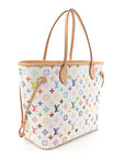 LV x TM Monogram Multicolor Neverfull MM White