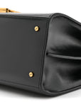 Smooth Calfskin Medium Classic Monogram Cassandra Top Handle Black