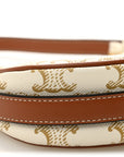 Canvas Calfskin Mini Ava Triomphe Shoulder Bag White