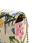X KEN SCOTT Calfskin Matelasse Floral Print Super Mini GG Marmont Shoulder Bag Ivory Pink