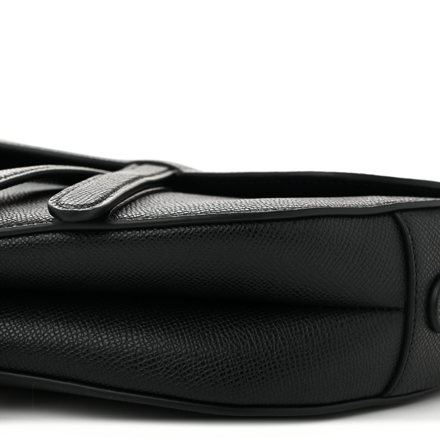 Grained Calfskin Saddle Bag Black