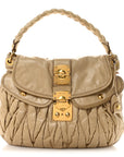 Nappa Matelasse Coffer Hobo Beige