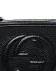 Pebbled Calfskin Small Soho Disco Bag Black
