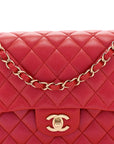 Iridescent Caviar Quilted Medium Double Flap Red