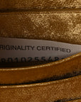 Metallic Satin Lambskin Intrecciato Long Andiamo Top Handle Clutch Gold