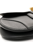 Grained Calfskin Mini Saddle Bag Black