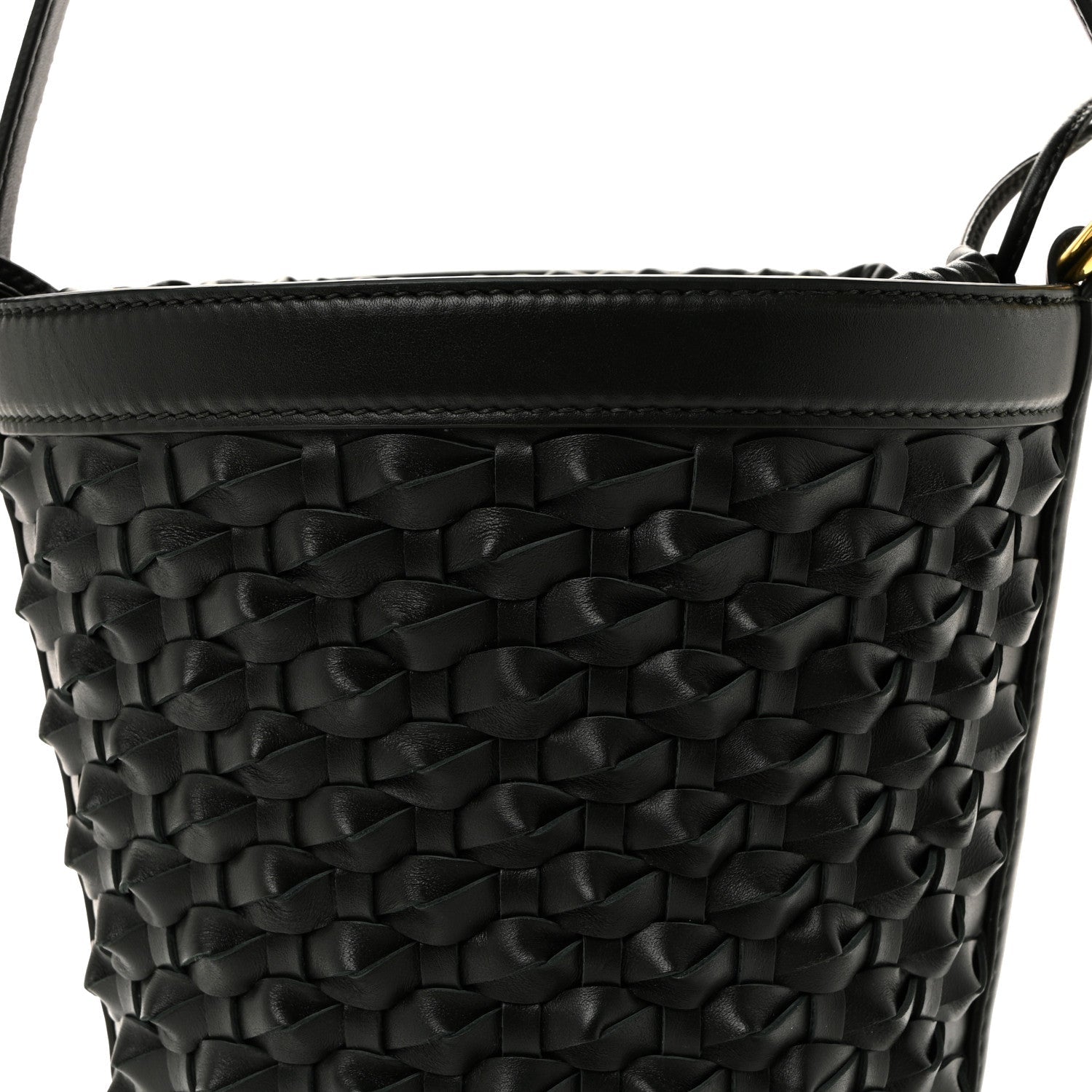 Nappa Intrecciato Small JJ Bucket Bag Black