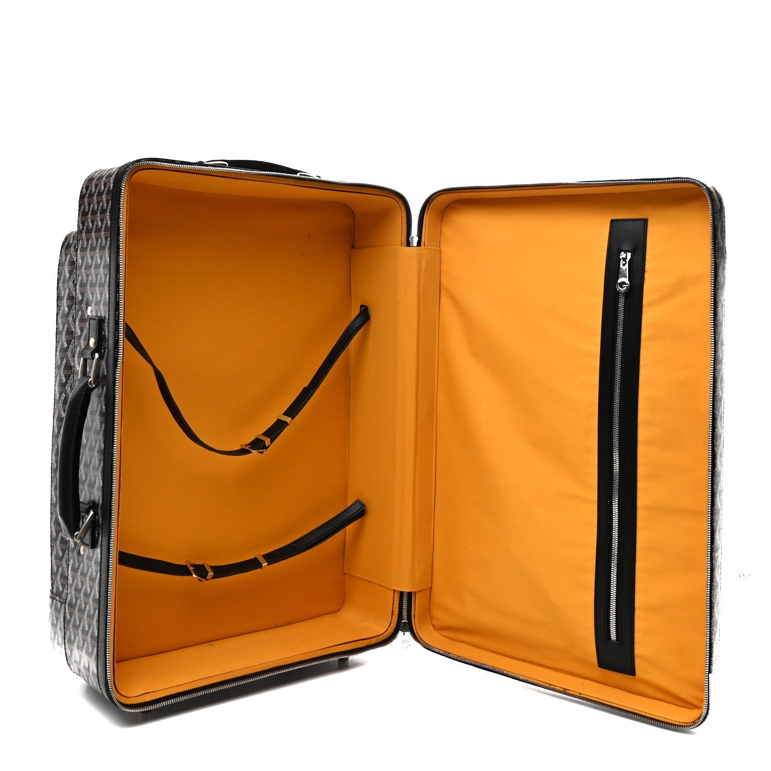 Goyardine Rolling Suitcase Trolley PM Black