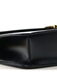 Shiny Calfskin Triomphe Margo Wallet on Chain Black