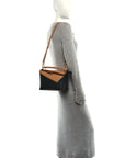 Calfskin Small Puzzle Edge Bag Warm Desert Black