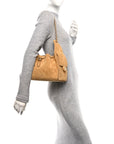 Suede Quilted Small CHNL 25 Handbag Beige