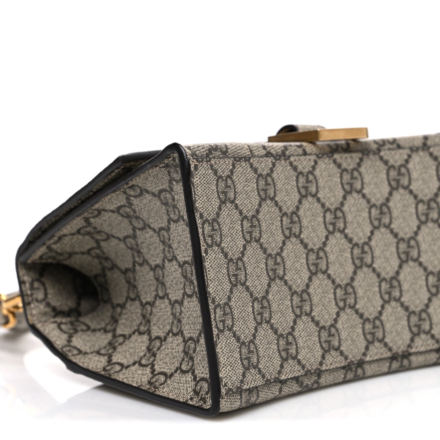 X GCCI GG Supreme Monogram Small Hourglass Top Handle Bag Beige Ebony