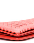 Nappa Intrecciato Continental Wallet on Chain Red