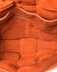 Suede Maxi Intrecciato Padded Chain Cassette Crossbody Bag Maple