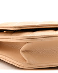 Caviar Quilted Wallet on Chain WOC Beige