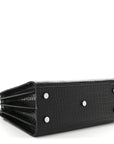 Calfskin Crocodile Embossed Baby Sac De Jour Black