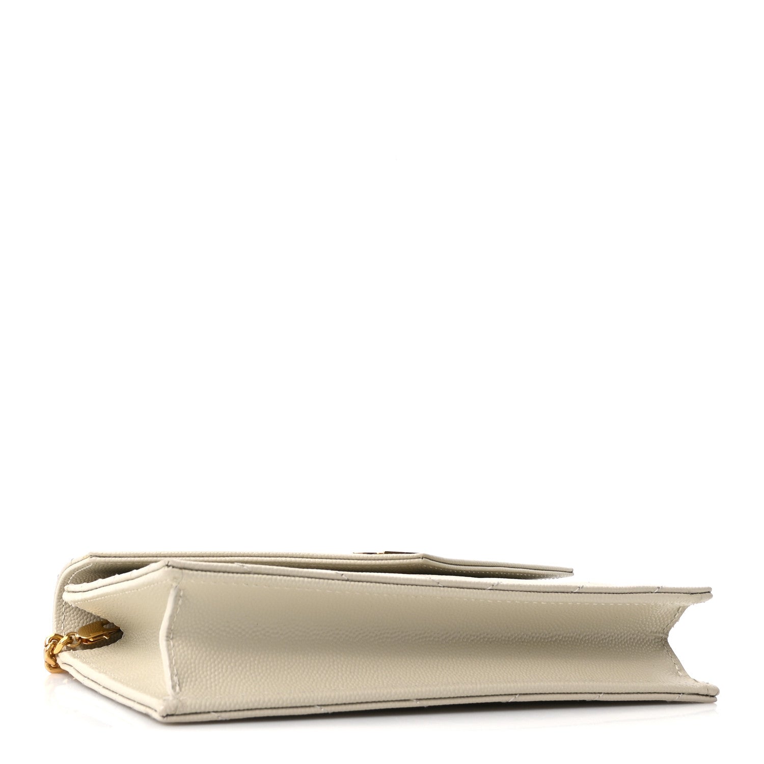 Grain De Poudre Matelasse Chevron Monogram Envelope Chain Wallet Crema Soft