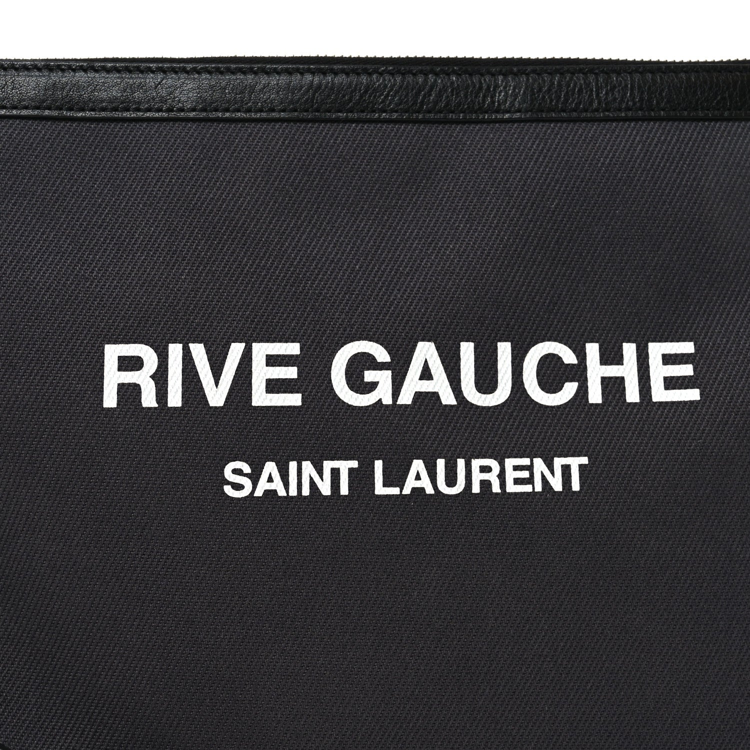 Linen Canvas Rive Gauche Zipped Pouch Black