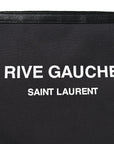 Linen Canvas Rive Gauche Zipped Pouch Black