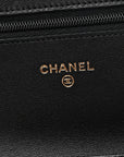 Lambskin Quilted Wallet On Chain WOC Black