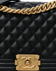 Caviar Quilted Medium Boy Flap Black