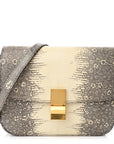 Lizard Medium Classic Box Flap Bag Natural