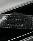 Calfskin Y Quilted Monogram Monochrome Toy Loulou Crossbody Bag Black