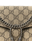 GG Supreme Monogram Mini Dionysus Chain Wallet Beige Taupe