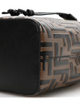 Vitello Liberty F is FNDI Bi-Color FF 1974 Embossed Mini Mon Tresor Bucket Bag Maya Black