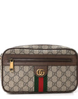 Soft GG Supreme Monogram Medium Ophidia Belt Bag Dark Brown