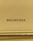 Calfskin Crocodile Embossed Small Hourglass Top Handle Bag Pale Yellow