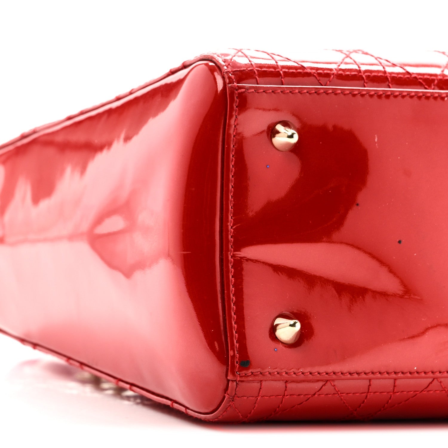 Patent Cannage Stitched Medium Lady D1OR Red