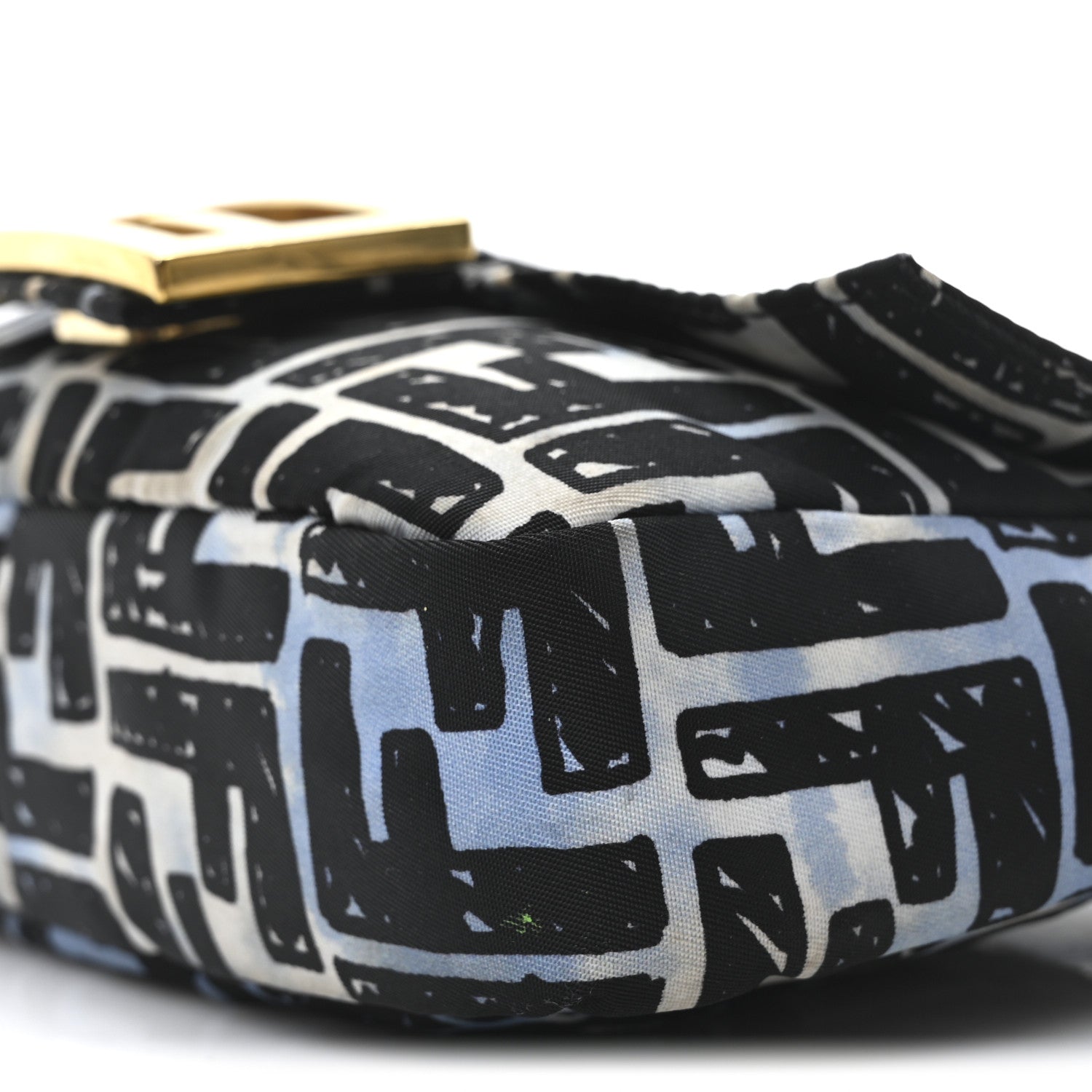 X JOSHUA VIDES Nylon FF Cloudy Mini Belt Baguette Bag White Celeste Black