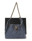 Suede Quilted Small CHNL 25 Handbag Blue