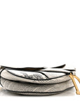 Calfskin Newspaper Printed Saddle Bag Black White