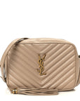 Calfskin Matelasse Monogram Lou Camera Bag Nude Powder