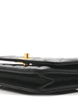 Shiny Lambskin Quilted Dynasty Wallet On Chain WOC Black