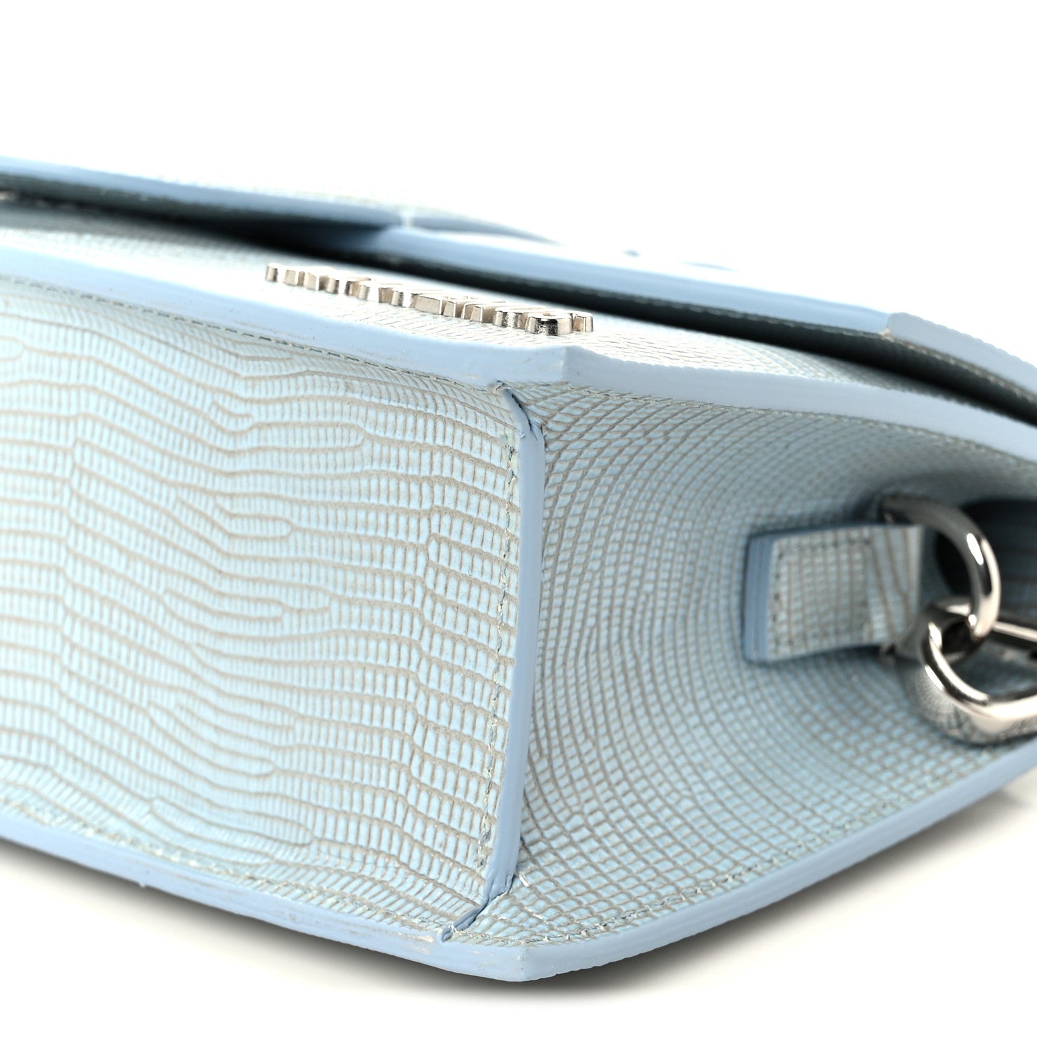 Calfskin Lizard Embossed Le Grand Bambino Light Blue