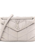 Lambskin Quilted Medium Loulou Puffer Monogram Chain Satchel Granite