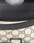 GG Supreme Monogram Textured Dollar Calfskin Small Rectangular Dionysus Shoulder Bag Beige Blue