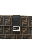 Recycled Fabric Jacquard Vitello Grace FF 1974 Baguette Belt Pouch Tobacco Moro Black