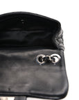 Lambskin Quilted Beaded Extra Mini Rectangular Flap Black