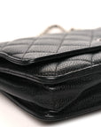 Caviar Quilted Wallet on Chain WOC Black