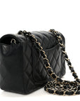 Lambskin Quilted Mini Rectangular Flap Black
