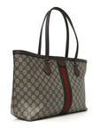 GG Supreme Monogram Medium Ophidia Shopping Tote Brown