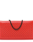Nappa Intrecciato Continental Wallet on Chain Red