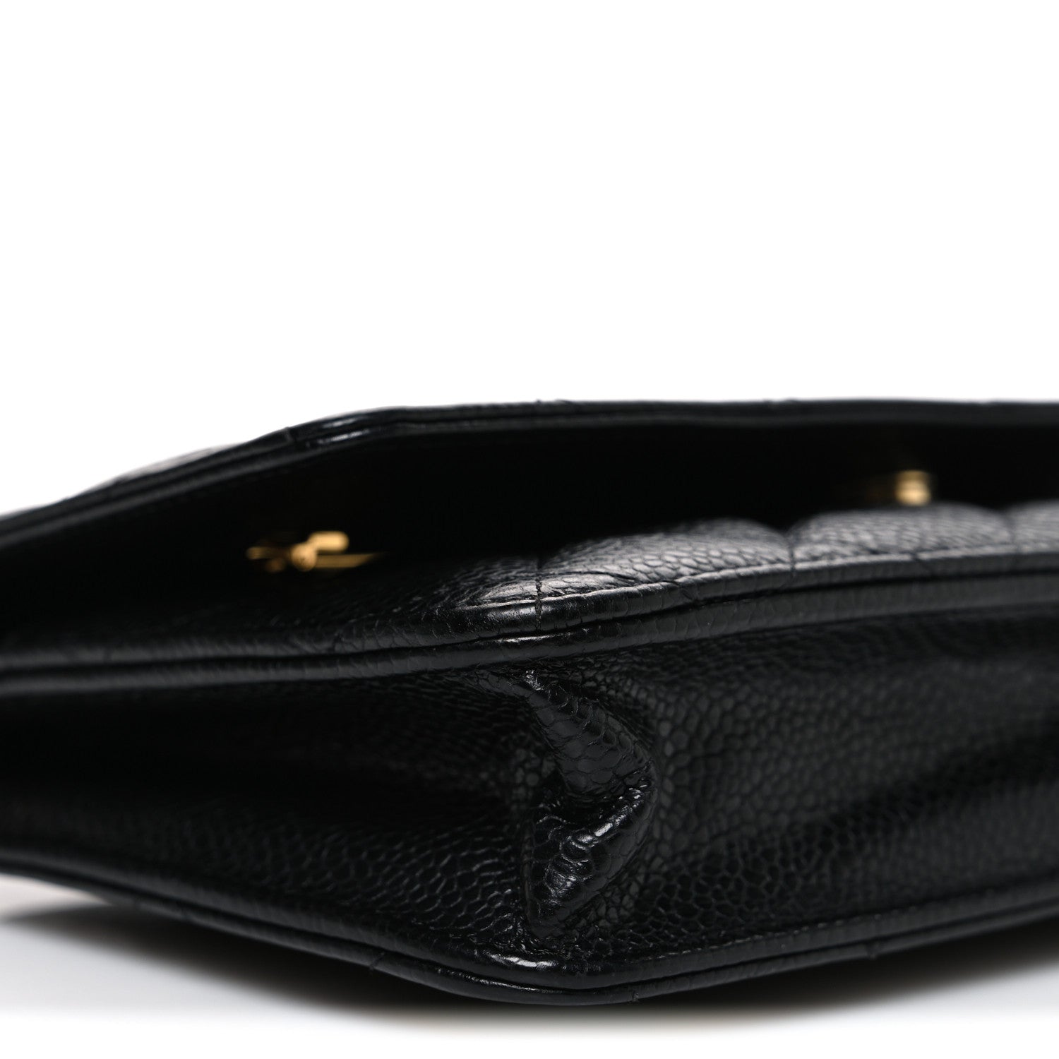 Caviar Quilted Wallet on Chain WOC Black