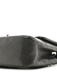 Metallic Caviar Quilted Mini Rectangular Flap Dark Grey