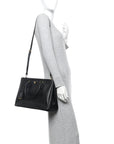 Saffiano Lux Medium Galleria Double Zip Black Black