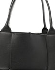 Grained Calfskin Maxi Intrecciato Arco Black